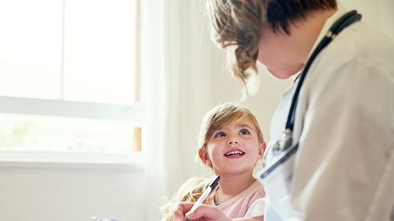 child with doctor