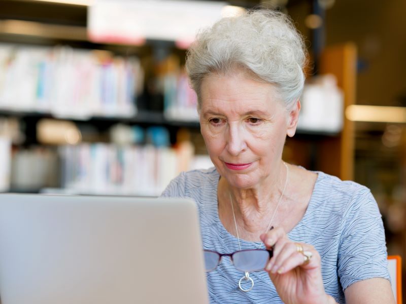 woman using a laptop