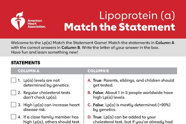 Lp(a) Match the Statement game