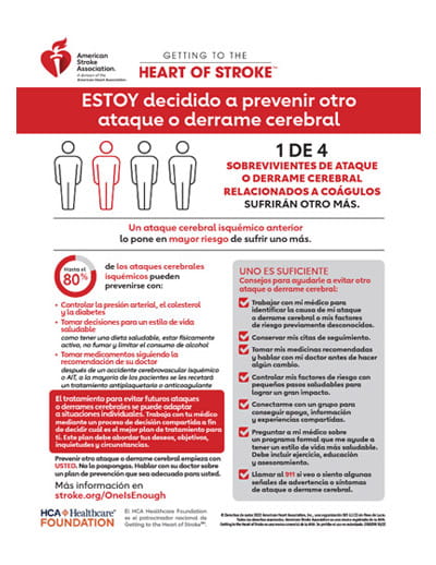 ESTOY decidado a prevenir otro ataque o derrame cerebral infografía
