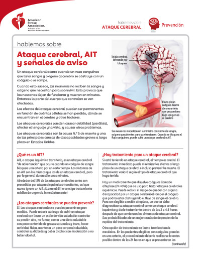 Hablemos sobre ataque cerebral, AIT y señales de aviso pdf