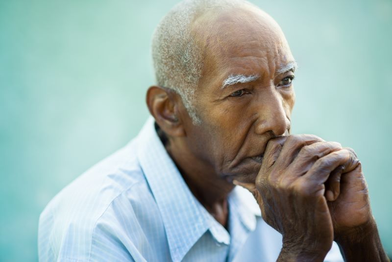 portrait of a serious faced older man