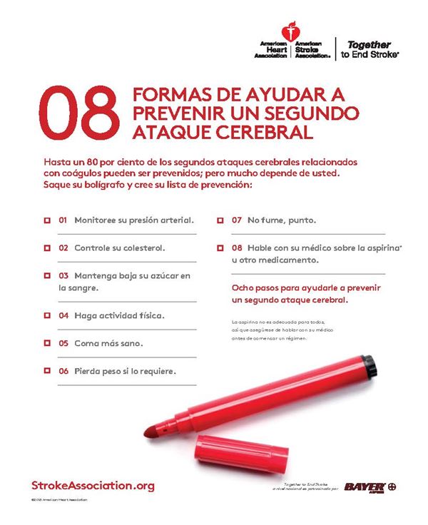 08 formas de ayudar a prevenir un segundo ataque cerebral