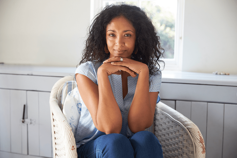woman sitting on a chair