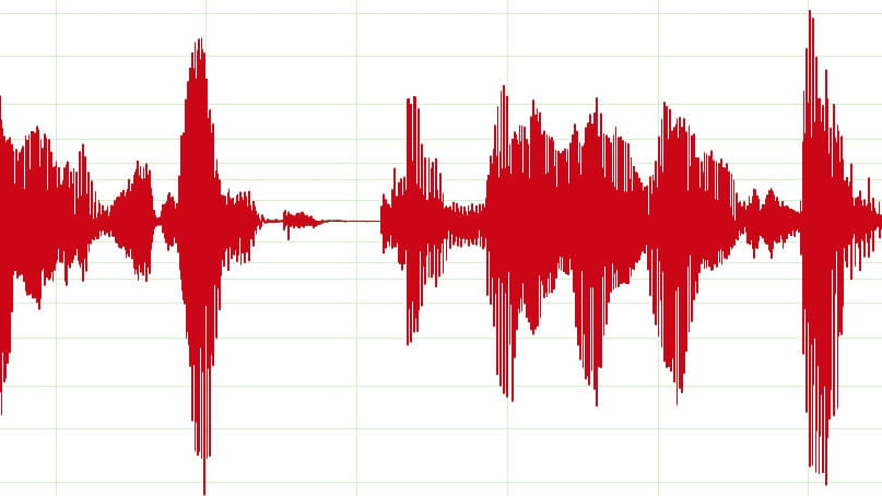 A red speech recording waveform A red speech recording waveform