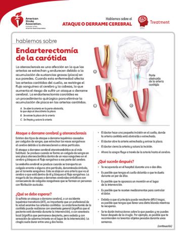 portada del recurso Hablemos sobre el ataque o derrame cerebral: Endarterectomía de la carótida